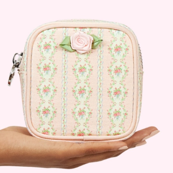 Stoney Clover Lane Handbags - NWT Stoney Clover Lane Mini Floral Pouch with Rose